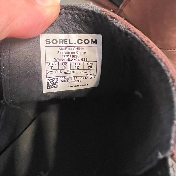 SOREL Joan of Arctic chelsea brown waterproof leather wedge boots size 11 - Picture 2 of 12